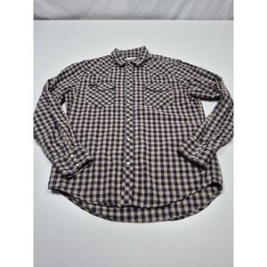 Tecovas Shirt Mens M Blue Plaid Flannel Pearl Snap Western Button Up Long Sleeve